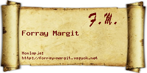 Forray Margit névjegykártya